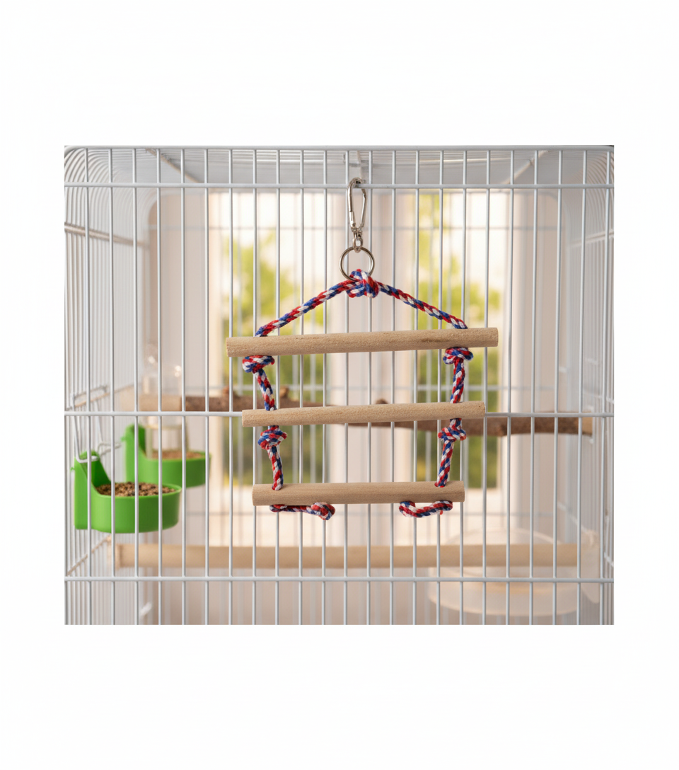 סולם 3 מדרגות לציפורים ותוכים